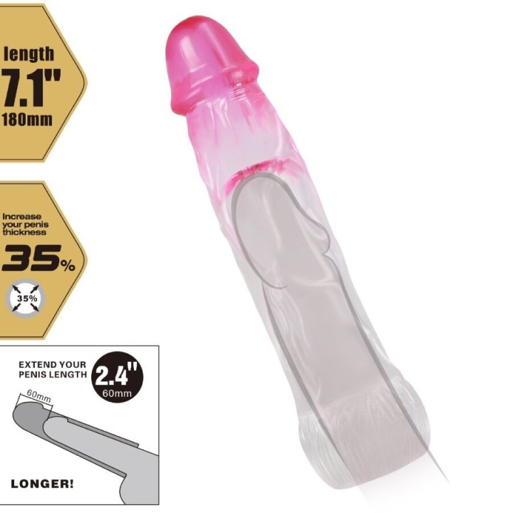 Neron Realistische 6 cm Penisvergrösserungshülse Rosa von Pretty Love | Fesselliebe.de