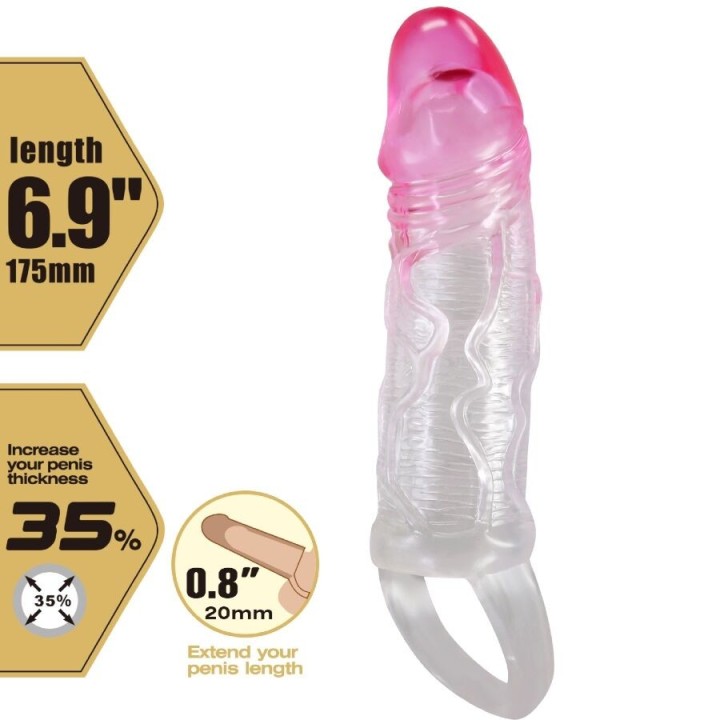 Odes Realistische 2 cm Penisvergrösserungshülse Rosa von Pretty Love | Fesselliebe.de