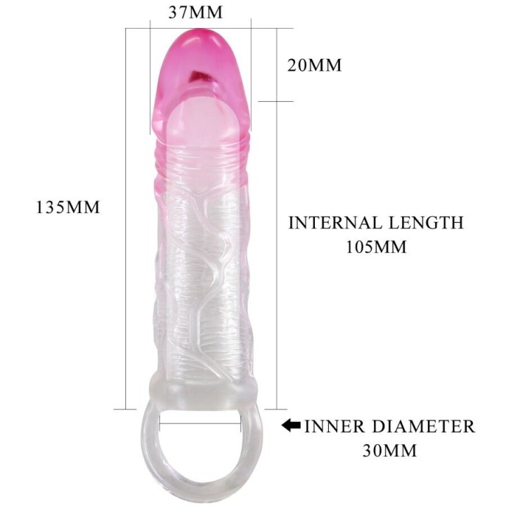 Odes Realistische 2 cm Penisvergrösserungshülse Rosa von Pretty Love | Fesselliebe.de
