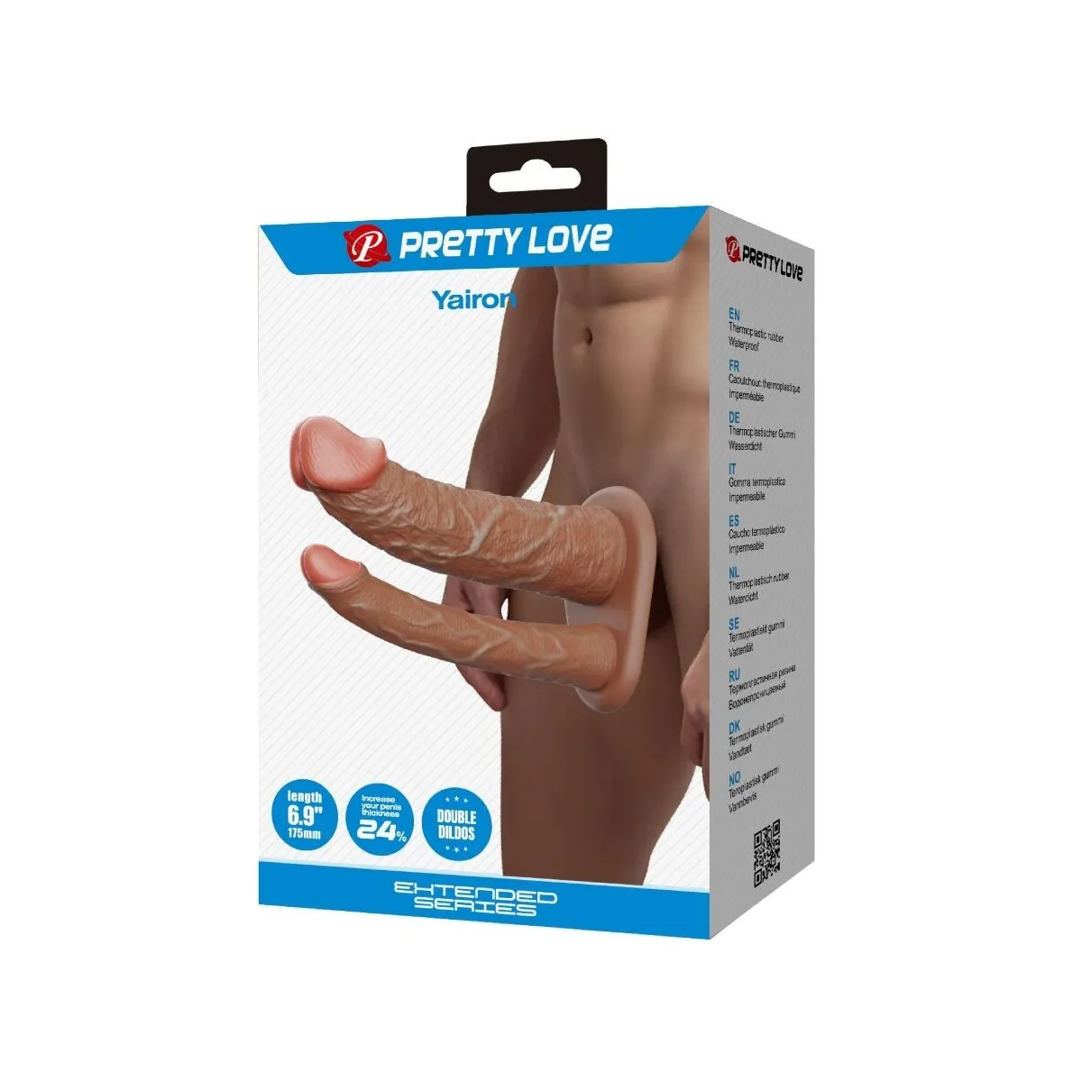 Yairon Doppelte Penishülle mit 4 cm Verlängerung Mulatte von Pretty Love | Fesselliebe.de