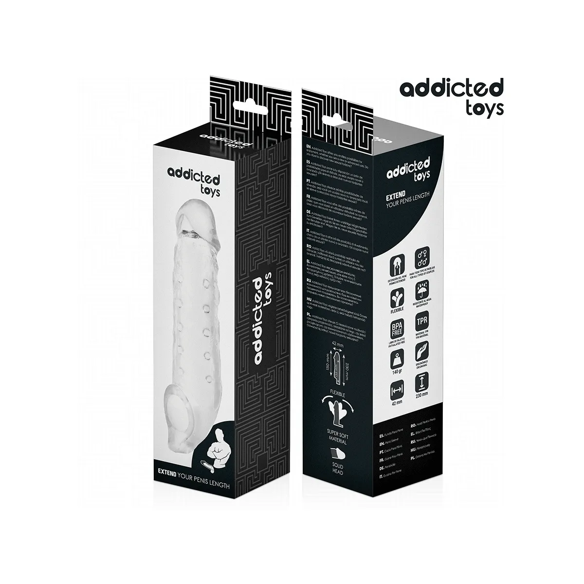 Transparente Penishülse Grösse M 27 cm von Addicted Toys | Fesselliebe.de