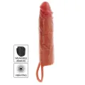 Feuchtigkeitsspendende Silikon-Vibrations-Penishülle In Karamell, 20 cm von Get Real