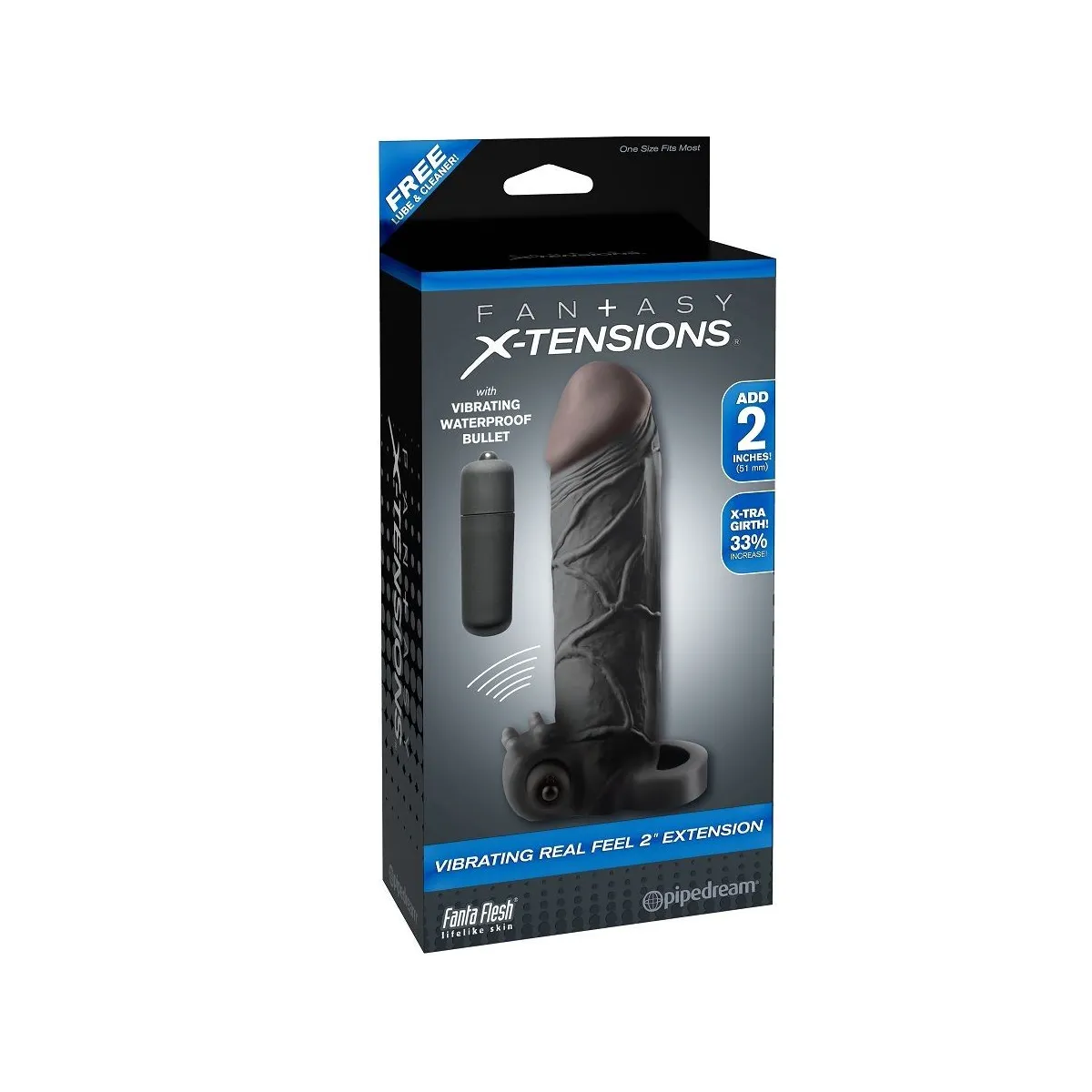 Vibrierende Real Feel 2 Verlängerung Schwarz von Fantasy X-Tensions | Fesselliebe.de