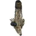 Brave Man Penishülle mit Klitoris und Analstimulation Doppelte Kugel Schwarz 16,5 cm von Baile For Him