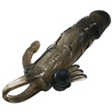 Brave Man Penishülle mit Klitoris und Analstimulation Doppelte Kugel Schwarz 16,5 cm von Baile For Him | Fesselliebe.de