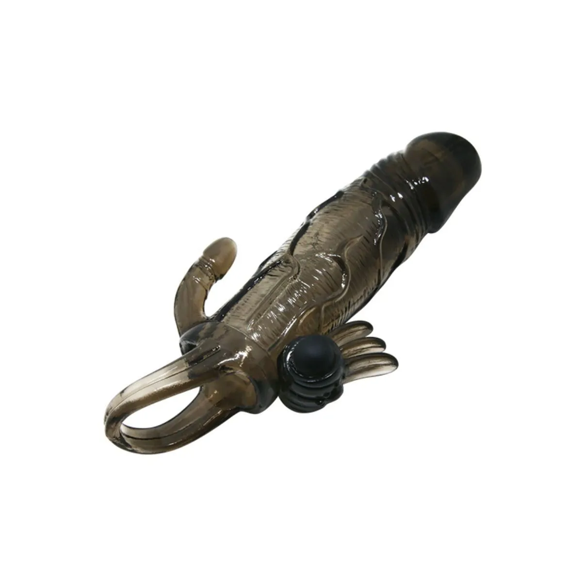 Brave Man Penishülle mit Klitoris und Analstimulation Doppelte Kugel Schwarz 16,5 cm von Baile For Him | Fesselliebe.de