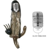 Brave Man Penishülle mit Klitoris und Analstimulation Doppelte Kugel Schwarz 16,5 cm von Baile For Him | Fesselliebe.de