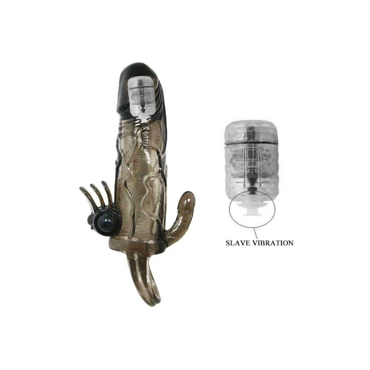 Brave Man Penishülle mit Klitoris und Analstimulation Doppelte Kugel Schwarz 16,5 cm von Baile For Him | Fesselliebe.de