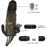 Brave Man Penishülle mit Klitoris und Analstimulation Doppelte Kugel Schwarz 16,5 cm von Baile For Him | Fesselliebe.de