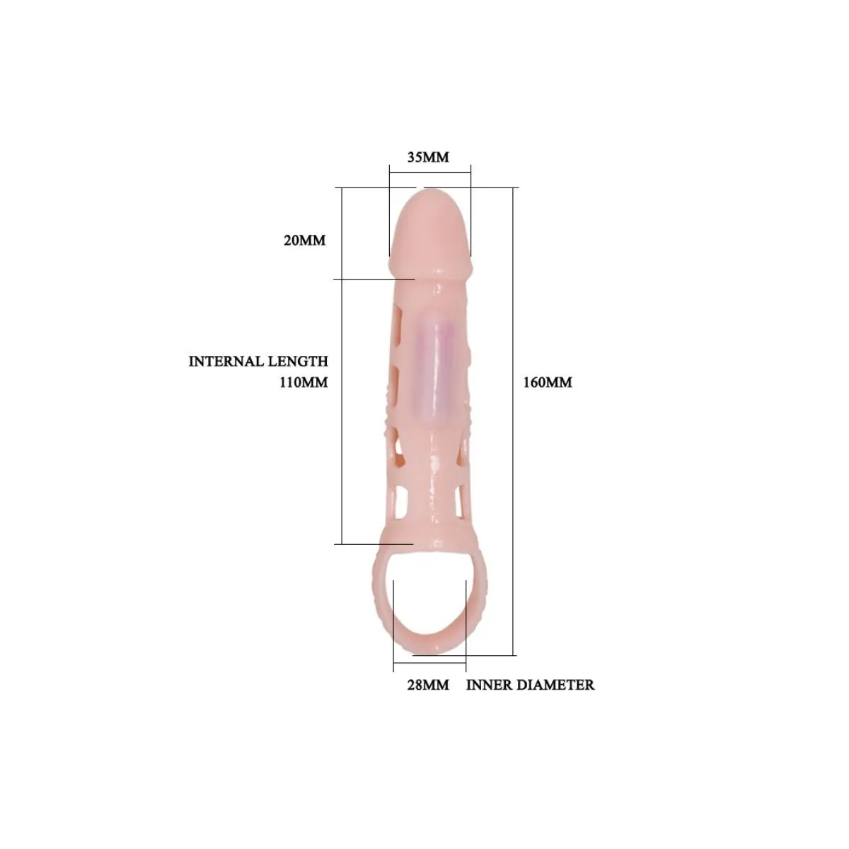 Penis Extender Cover mit Vibration und natürlichem Gurt 13,5 cm von Baile For Him | Fesselliebe.de