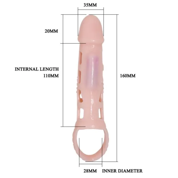 Penis Extender Cover mit Vibration und natürlichem Gurt 13,5 cm von Baile For Him | Fesselliebe.de
