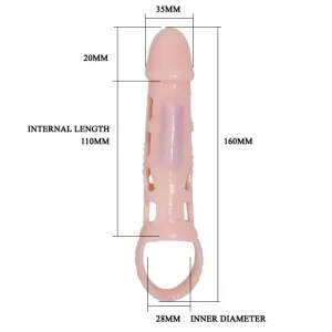 Penis Extender Cover mit Vibration und natürlichem Gurt 13,5 cm von Baile For Him