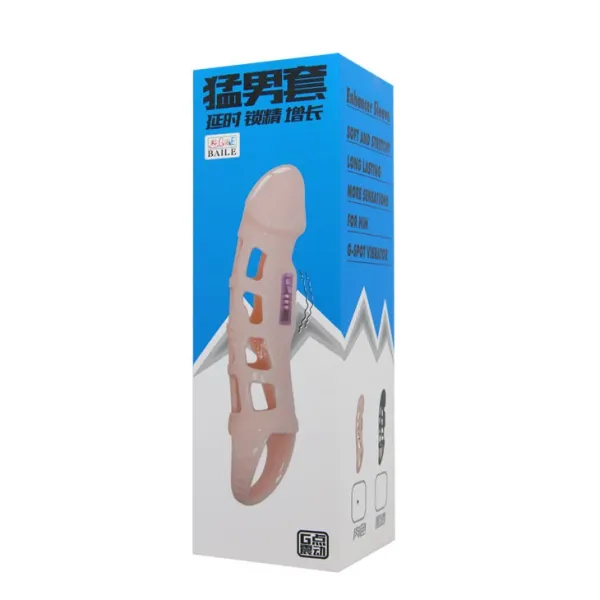 Penis Extender Cover mit Vibration und natürlichem Gurt 13,5 cm von Baile For Him | Fesselliebe.de