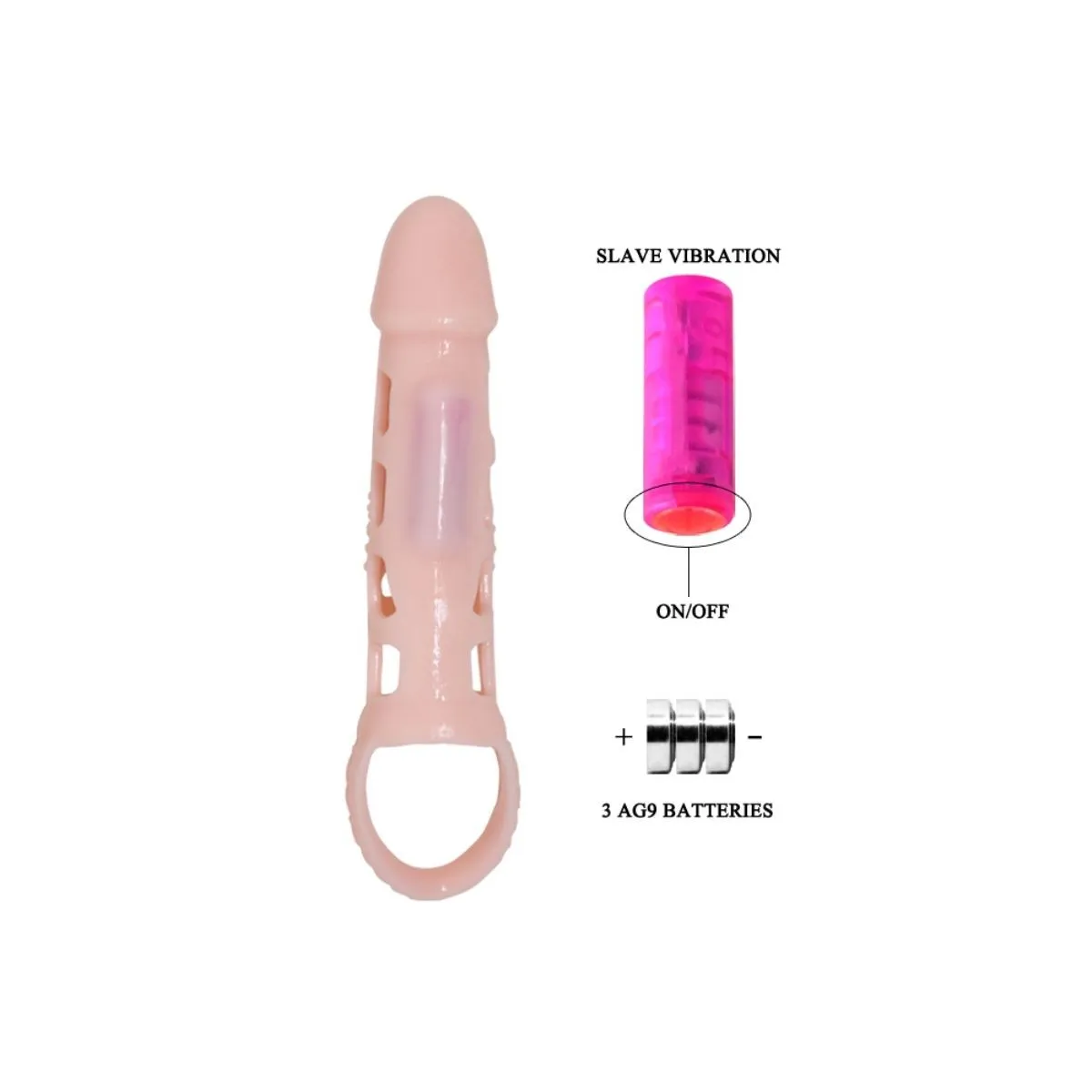 Harrison Penis Extender Cover mit Vibration und Riemen 13,5 cm von Pretty Love Male | Fesselliebe.de