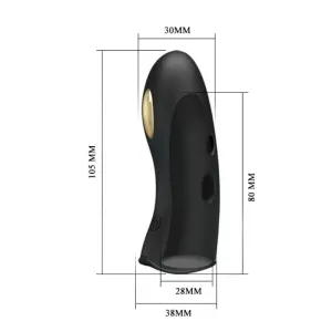 Marico Schwarze Elektrostimulator-Fingerhülle von Pretty Love Male