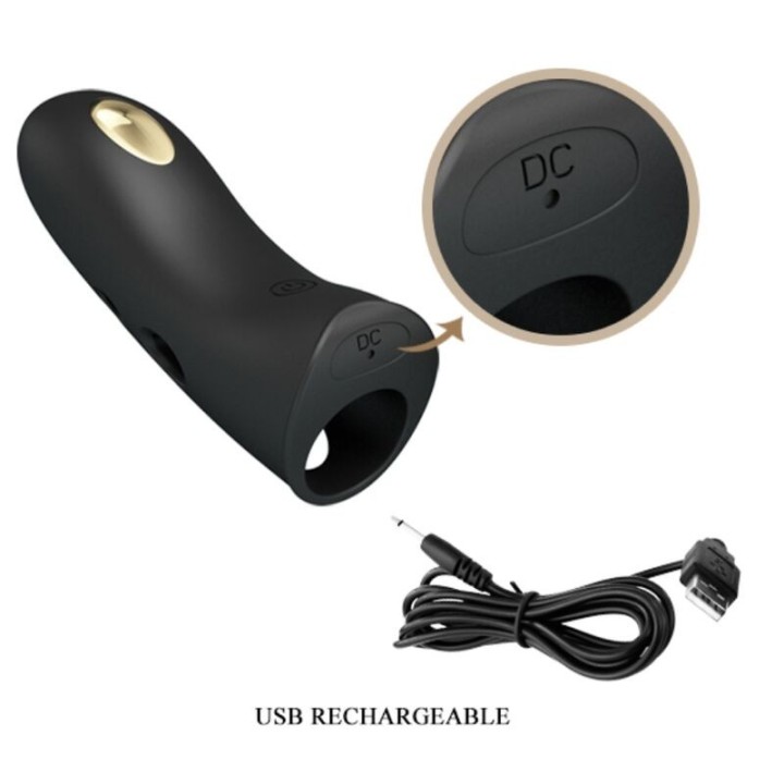 Marico Schwarze Elektrostimulator-Fingerhülle von Pretty Love Male | Fesselliebe.de