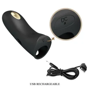 Marico Schwarze Elektrostimulator-Fingerhülle von Pretty Love Male