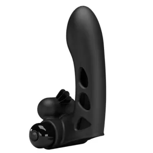 Orlando Schwarze Vibrator-Fingerhülle von Pretty Love Male
