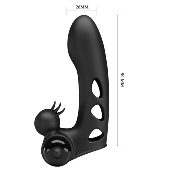 Orlando Schwarze Vibrator-Fingerhülle von Pretty Love Male | Fesselliebe.de