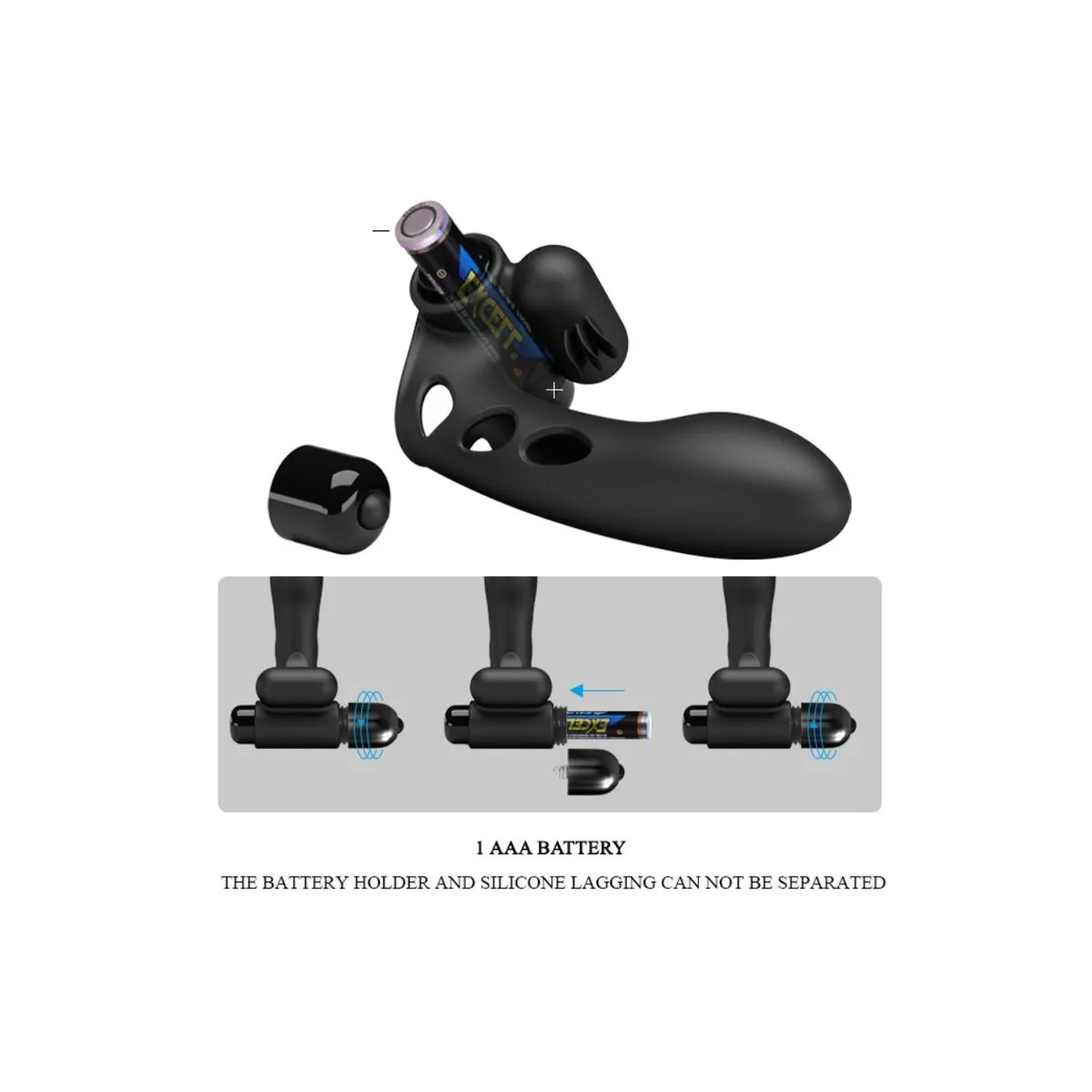 Orlando Schwarze Vibrator-Fingerhülle von Pretty Love Male | Fesselliebe.de