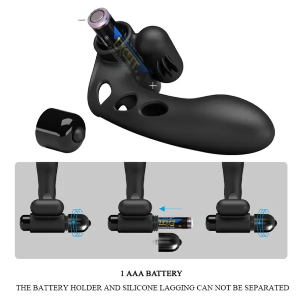 Orlando Schwarze Vibrator-Fingerhülle von Pretty Love Male | Fesselliebe.de