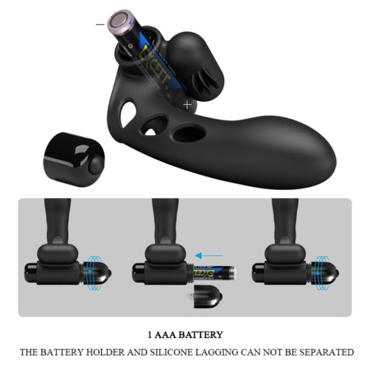Orlando Schwarze Vibrator-Fingerhülle von Pretty Love Male | Fesselliebe.de