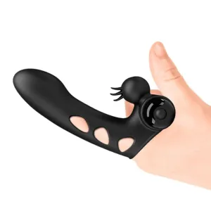 Orlando Schwarze Vibrator-Fingerhülle von Pretty Love Male