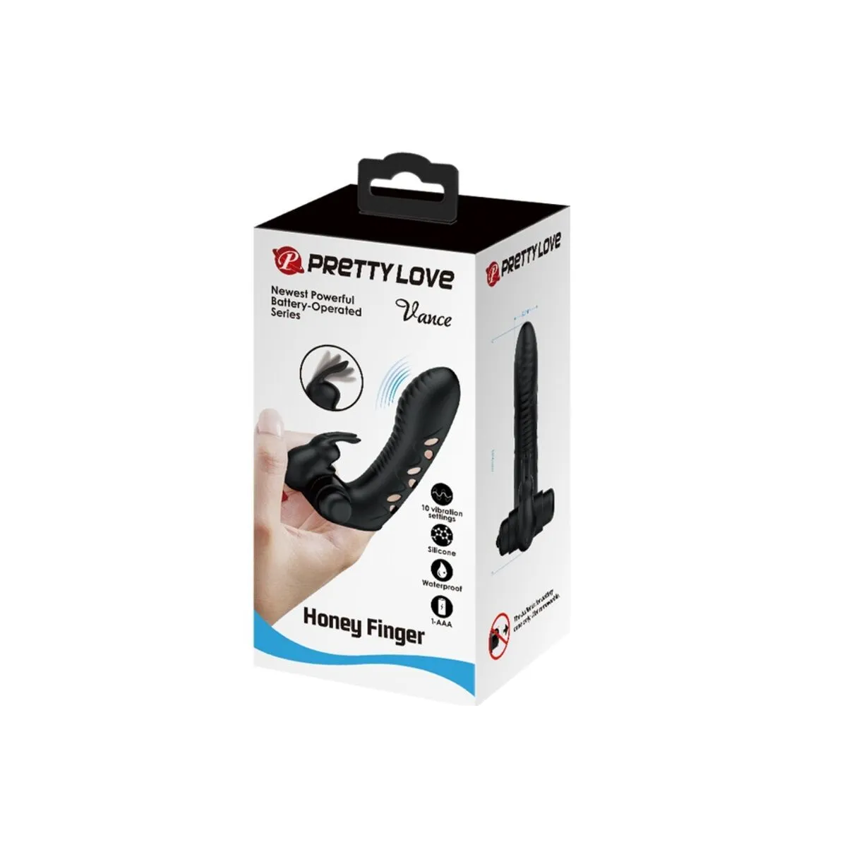 Vance Black Rabbit Vibrator Fingerabdeckung von Pretty Love Male | Fesselliebe.de