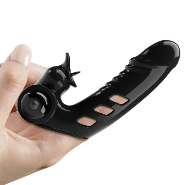 Corbin Schwarze Vibrator-Fingerabdeckung von Pretty Love Male | Fesselliebe.de