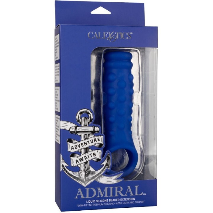 Admiral Penisabdeckung mit Perlen, Flüssiges Silikon Blau von Calexotics | Fesselliebe.de
