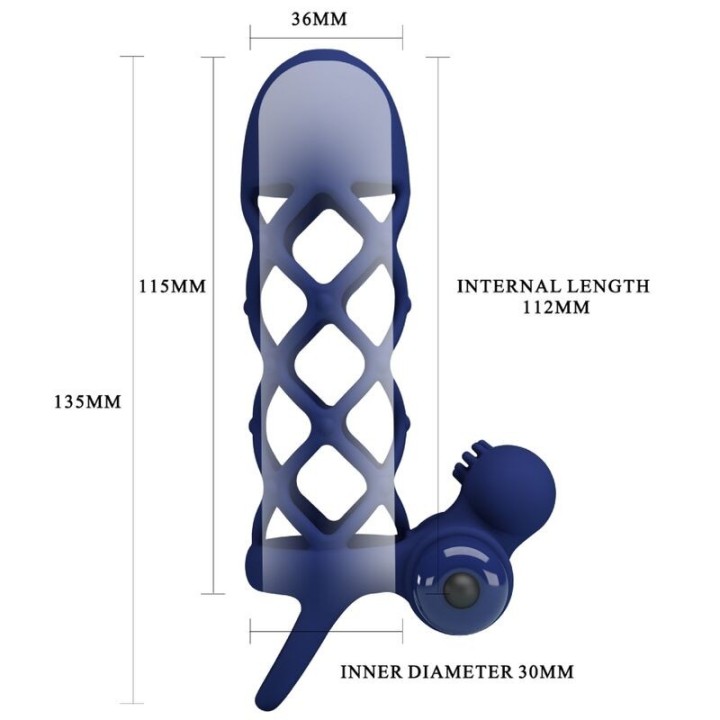 Giann Vibratorring mit Silikonhülle Blau von Pretty Love Male | Fesselliebe.de