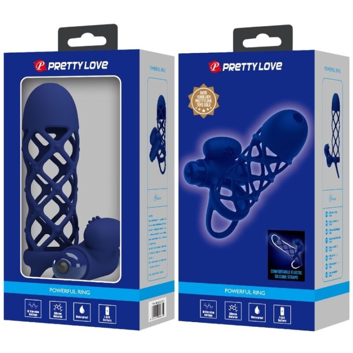 Giann Vibratorring mit Silikonhülle Blau von Pretty Love Male | Fesselliebe.de