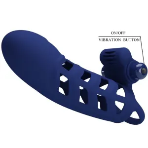 Altaf Vibratorring mit Silikonhülle Blau von Pretty Love Male