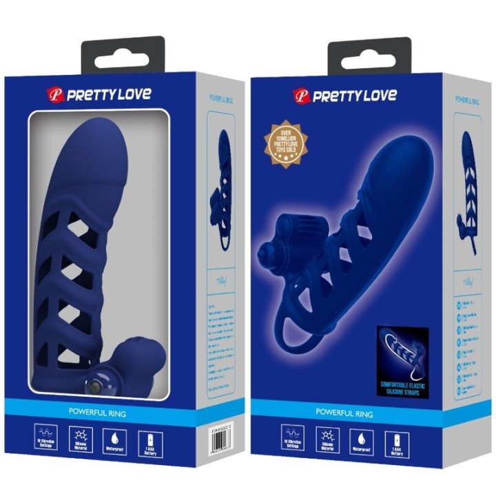 Altaf Vibratorring mit Silikonhülle Blau von Pretty Love Male | Fesselliebe.de
