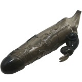 Brave Man Penisabdeckung mit Rabbit Schwarz 16,5 cm von Baile For Him | Fesselliebe.de
