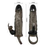 Brave Man Penisabdeckung mit Rabbit Schwarz 16,5 cm von Baile For Him | Fesselliebe.de