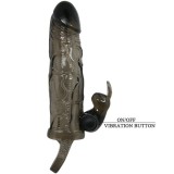 Brave Man Penisabdeckung mit Rabbit Schwarz 16,5 cm von Baile For Him | Fesselliebe.de