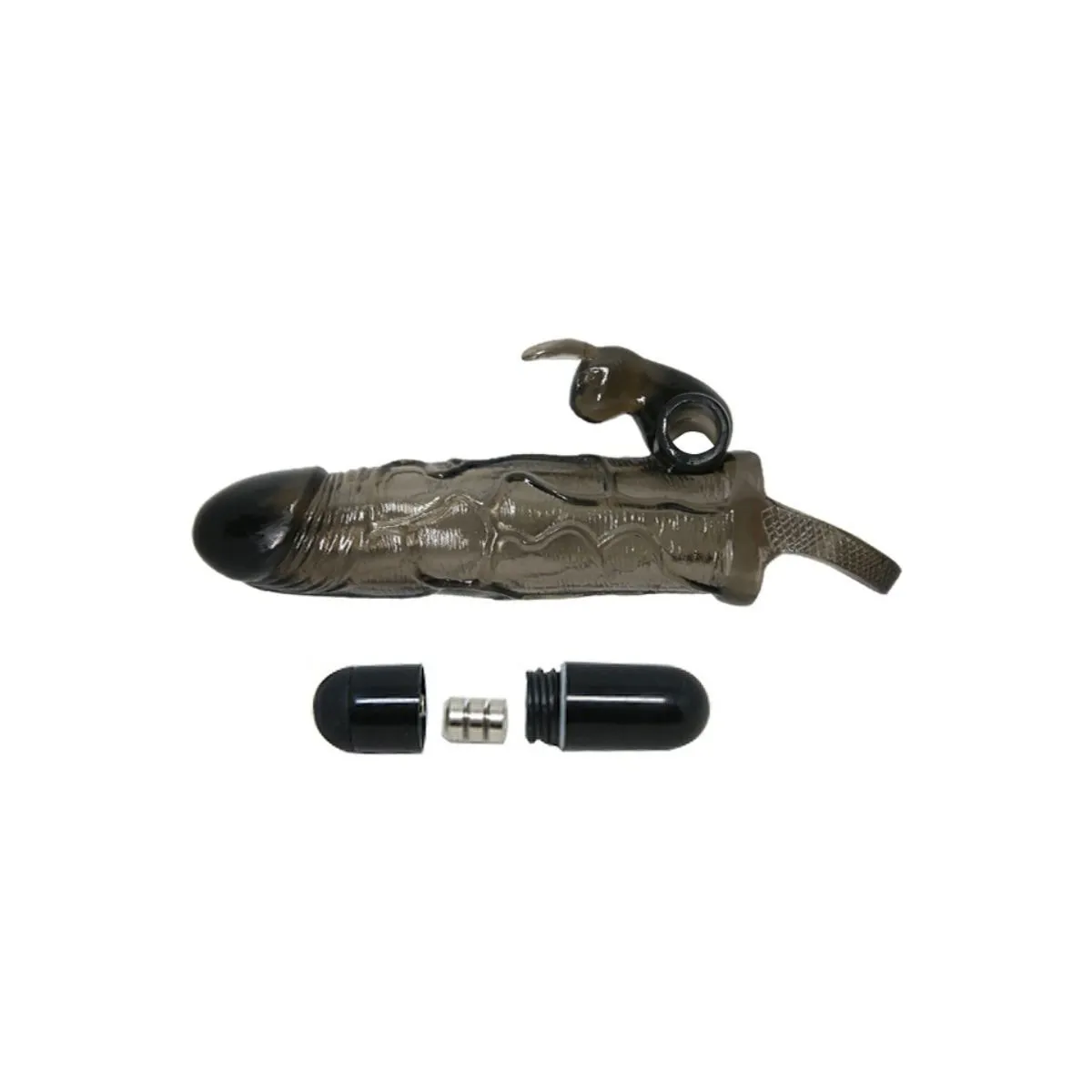 Brave Man Penisabdeckung mit Rabbit Schwarz 16,5 cm von Baile For Him | Fesselliebe.de