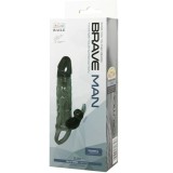 Brave Man Penisabdeckung mit Rabbit Schwarz 16,5 cm von Baile For Him | Fesselliebe.de