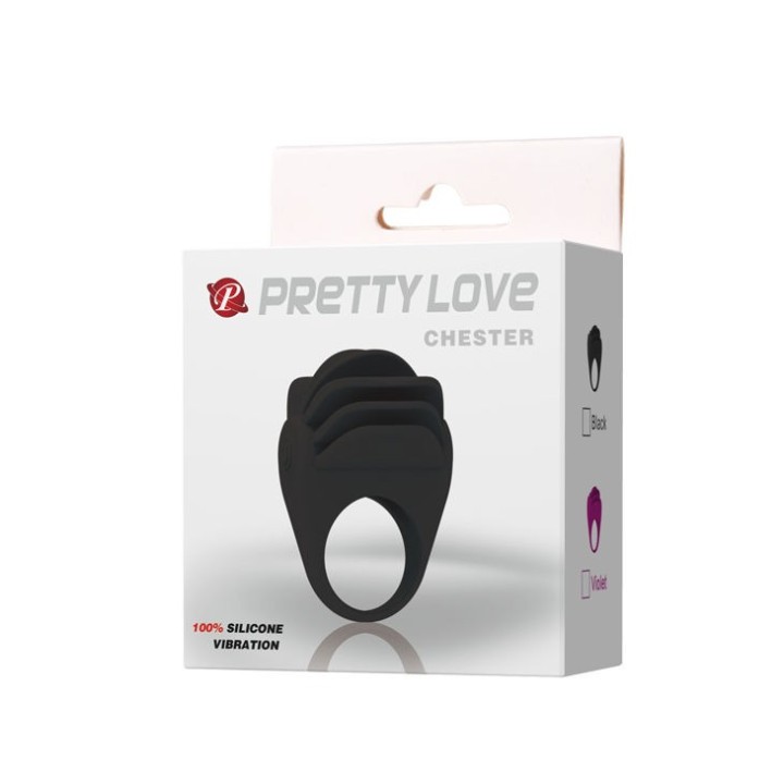 Chester Schwarzer Vibratorring von Pretty Love Male | Fesselliebe.de