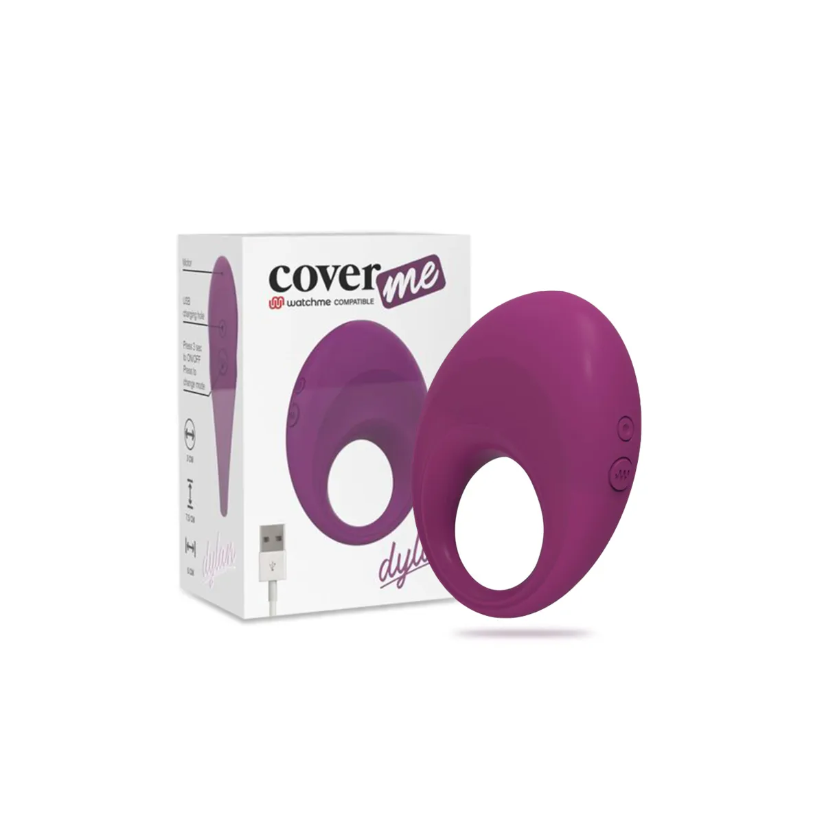 Wiederaufladbarer Ring von Dylan, Kompatibel mit der Drahtlosen Watchme-Technologie von Coverme | Fesselliebe.de