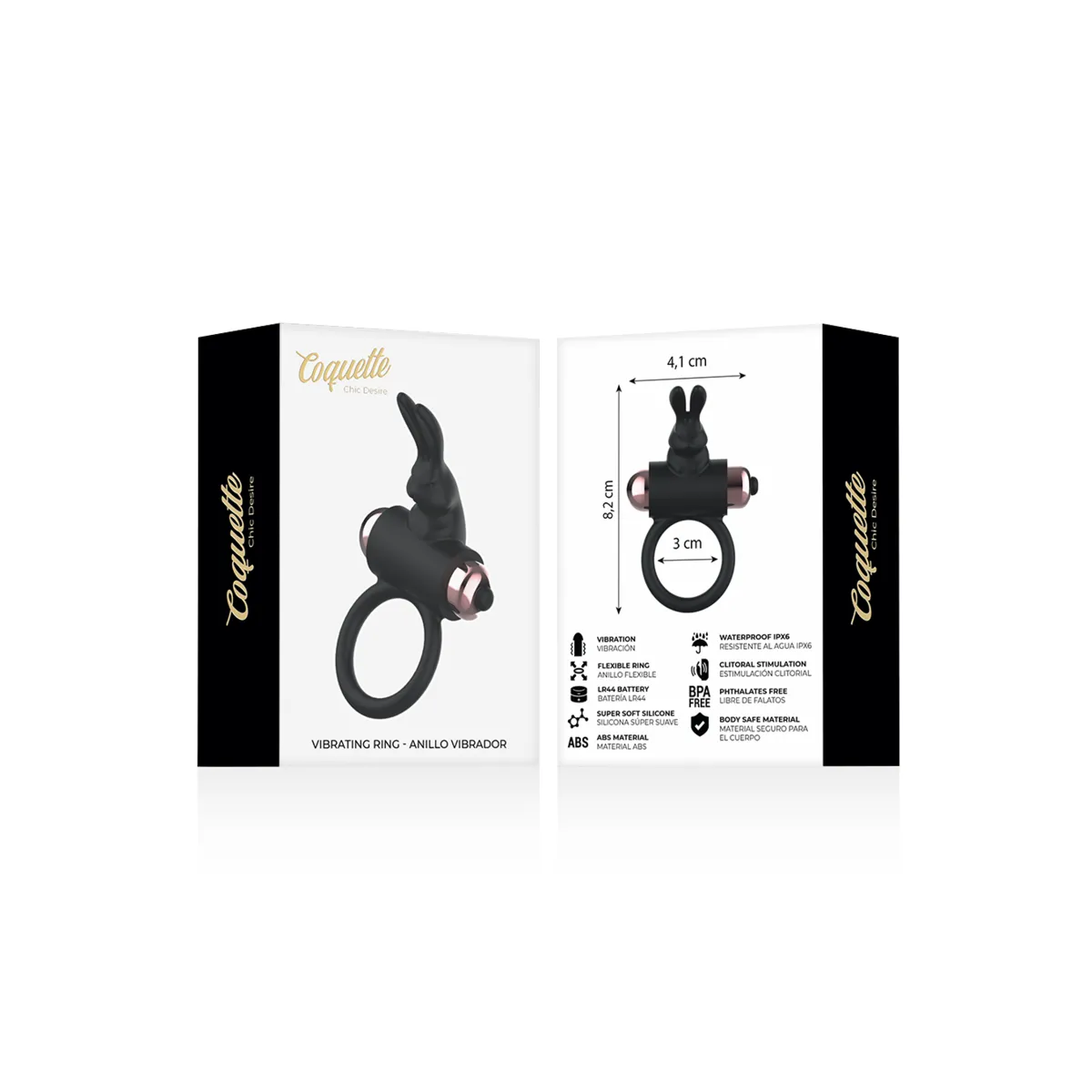 Cockring mit Vibrator Schwarz/ Gold von Coquette Toys | Fesselliebe.de