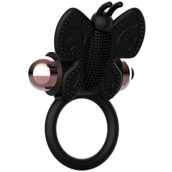 Cockring Schmetterling mit Vibrator Schwarz/ Gold von Coquette Toys | Fesselliebe.de