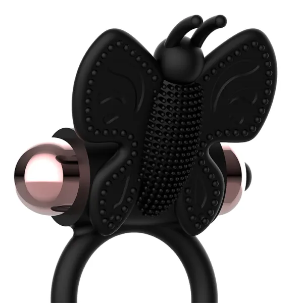 Cockring Schmetterling mit Vibrator Schwarz/ Gold von Coquette Toys | Fesselliebe.de