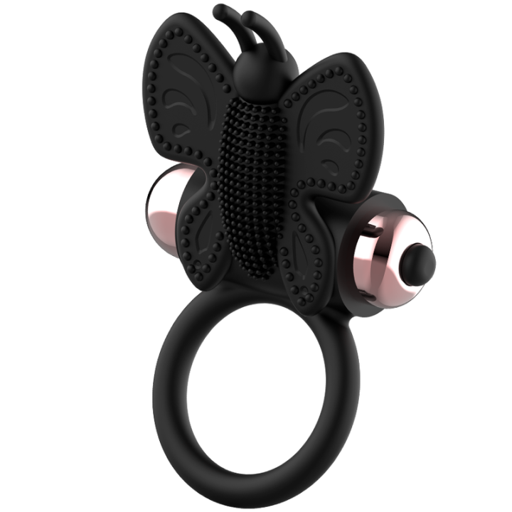 Cockring Schmetterling mit Vibrator Schwarz/ Gold von Coquette Toys | Fesselliebe.de