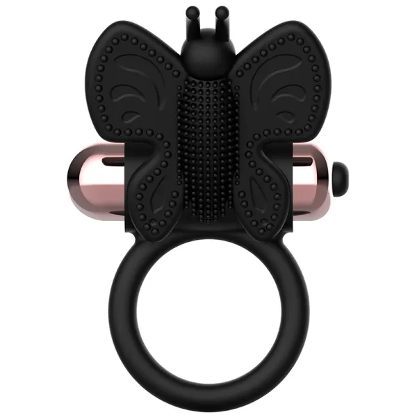 Cockring Schmetterling mit Vibrator Schwarz/ Gold von Coquette Toys | Fesselliebe.de