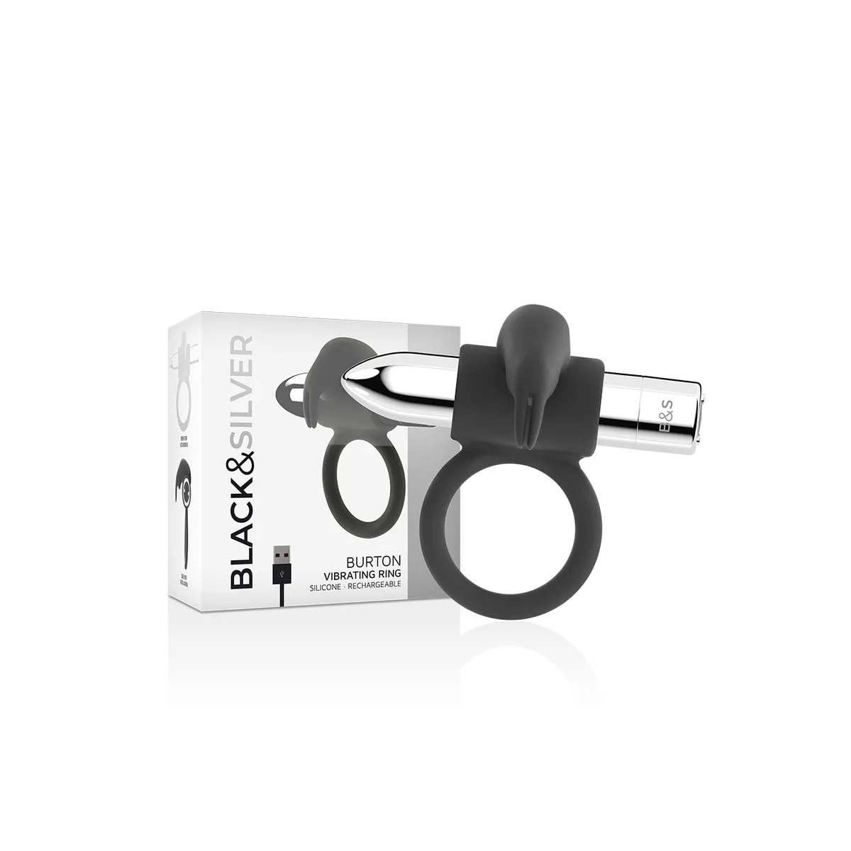 Burton wiederaufladbarer Ring 10 Vibrationsmodi von Black&Silver | Fesselliebe.de
