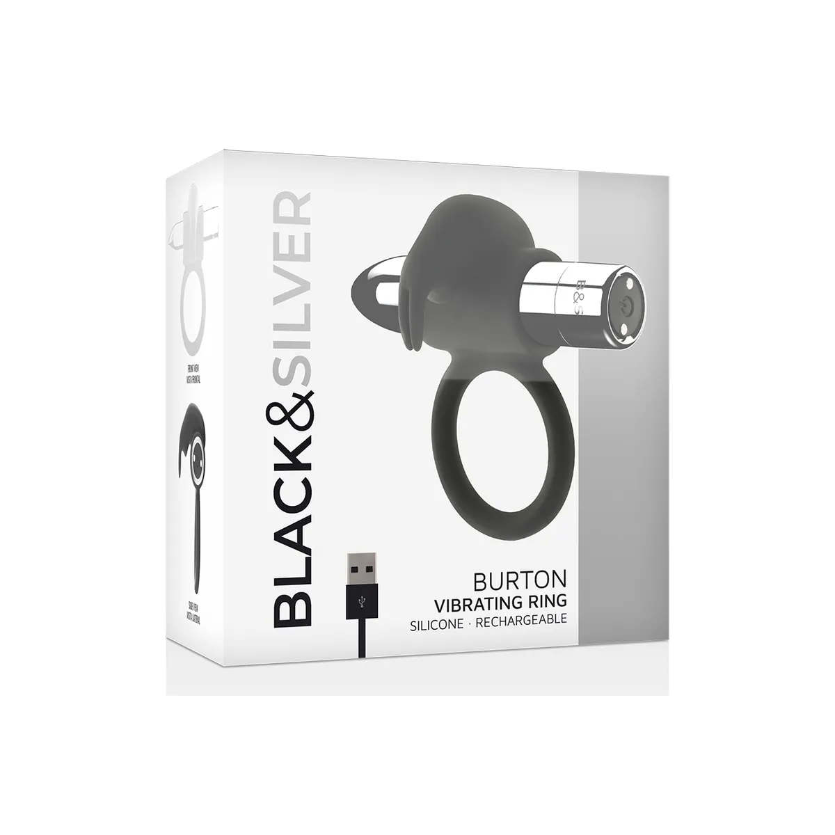 Burton wiederaufladbarer Ring 10 Vibrationsmodi von Black&Silver | Fesselliebe.de