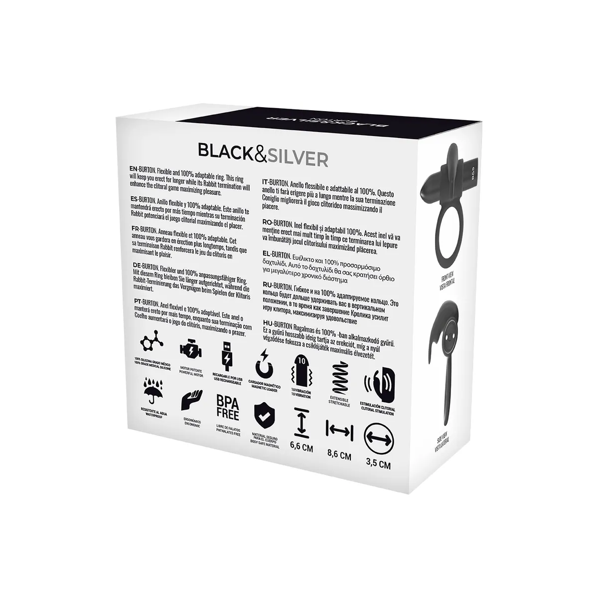 Burton Ring 10 Vibrationsmodi Schwarz von Black&Silver | Fesselliebe.de