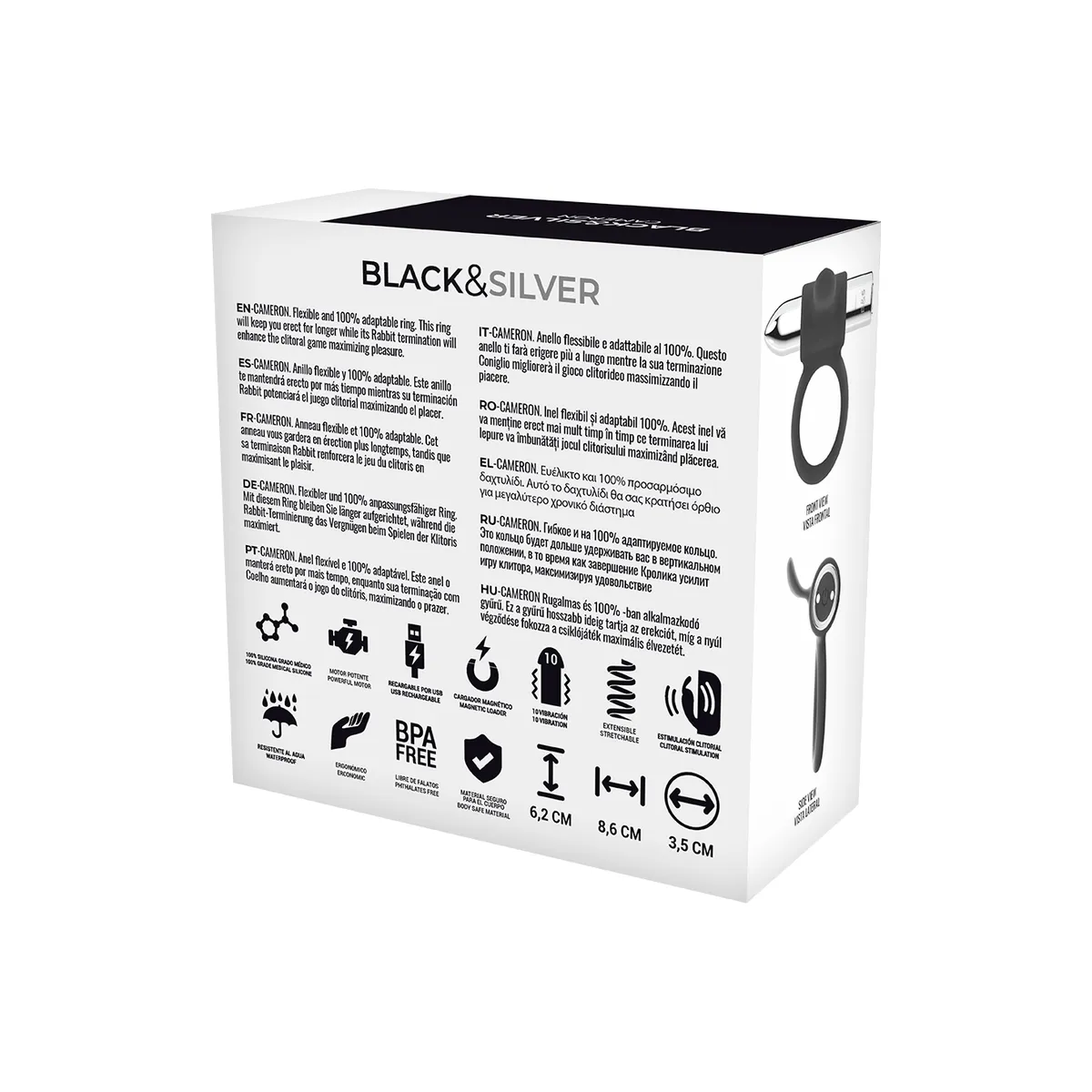 Cameron wiederaufladbarer Ring Silber von Black&Silver | Fesselliebe.de